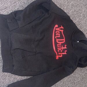 Von Dutch Black Hoodie with Red Logo